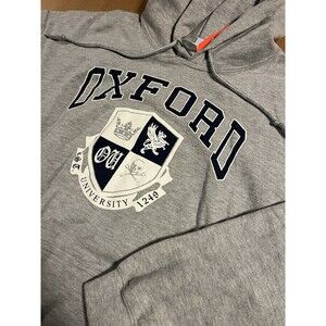 NEW Oxford University Hoodie Sweatshirt XL College UK England Gray NWT Preppy